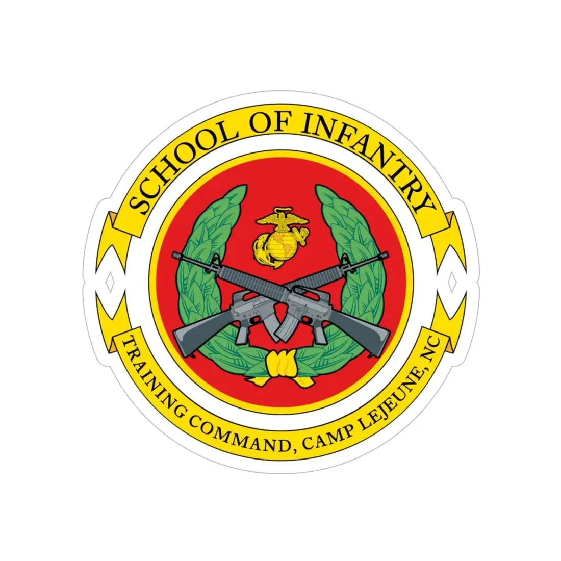 School Of Infantry Training Command Camp Lejeune NC (USMC) Transparent STICKER Die-Cut Vinyl Decal 6 Inch - The Sticker Space