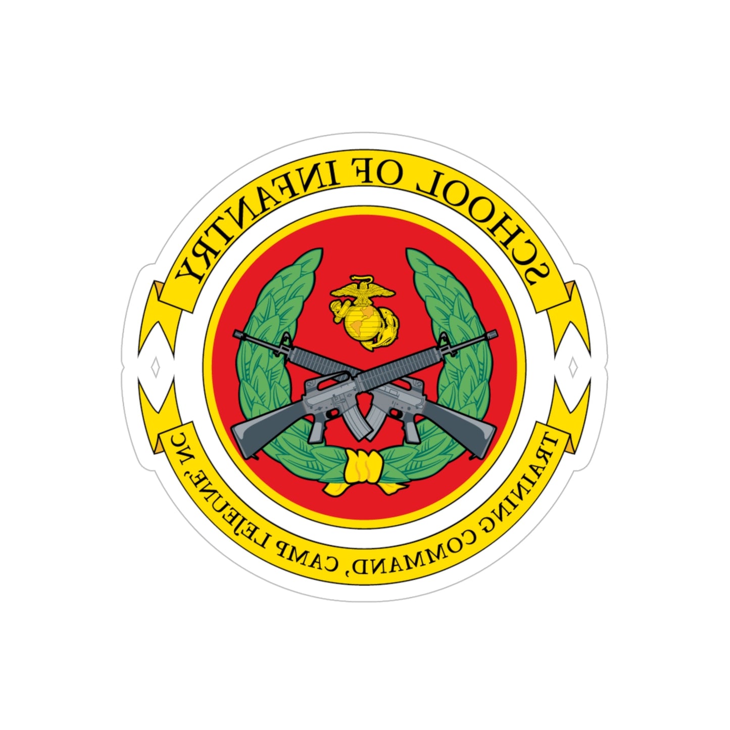 School Of Infantry Training CommandCamp Lejeune NC (USMC) REVERSE PRINT Transparent STICKER-5" × 5"-The Sticker Space