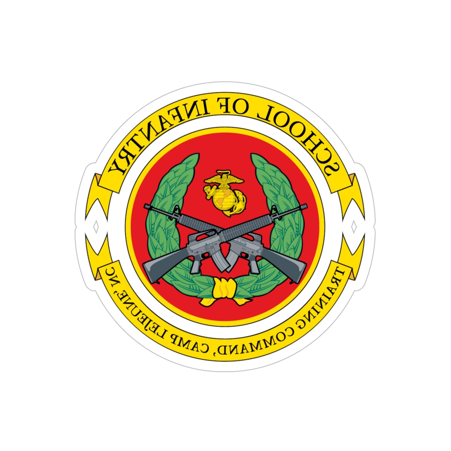 School Of Infantry Training CommandCamp Lejeune NC (USMC) REVERSE PRINT Transparent STICKER-6 Inch-The Sticker Space