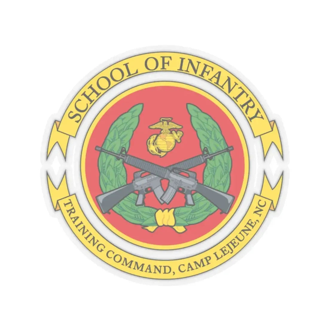 School Of Infantry Training CommandCamp Lejeune NC (USMC) STICKER Vinyl Kiss-Cut Decal 2 Inch Transparent - The Sticker Space