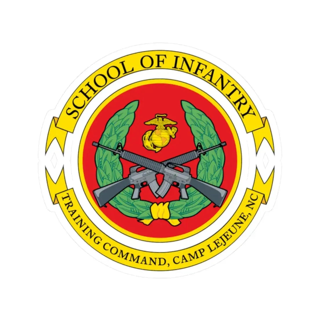 School Of Infantry Training CommandCamp Lejeune NC (USMC) STICKER Vinyl Kiss-Cut Decal 2 Inch White - The Sticker Space