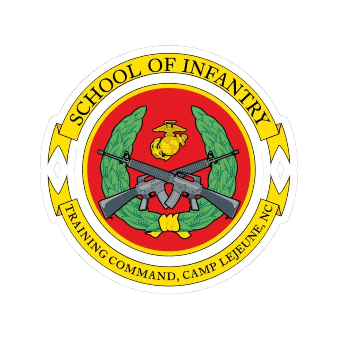 School Of Infantry Training CommandCamp Lejeune NC (USMC) STICKER Vinyl Kiss-Cut Decal 3 Inch White - The Sticker Space