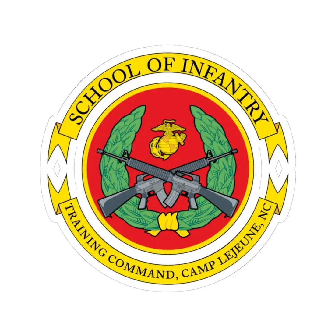 School Of Infantry Training CommandCamp Lejeune NC (USMC) STICKER Vinyl Kiss-Cut Decal 4 Inch White - The Sticker Space