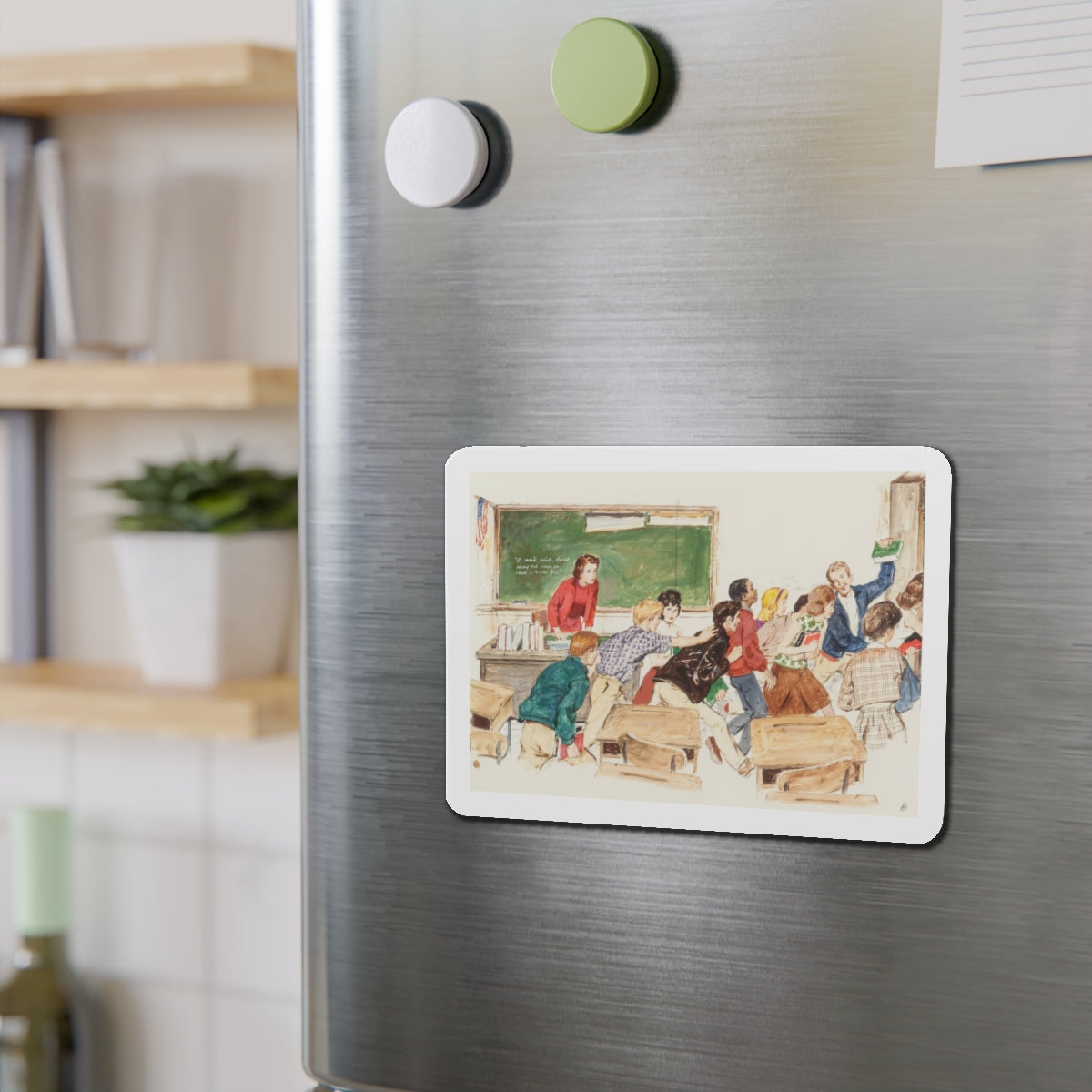 School's Out, preliminary story illustration (Magazine Illustration) Refrigerator Magnet-The Sticker Space