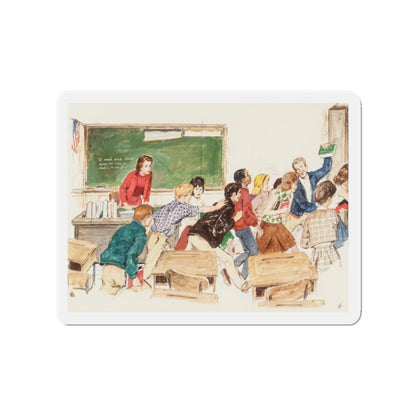 School's Out, preliminary story illustration (Magazine Illustration) Refrigerator Magnet-3 Inch-The Sticker Space