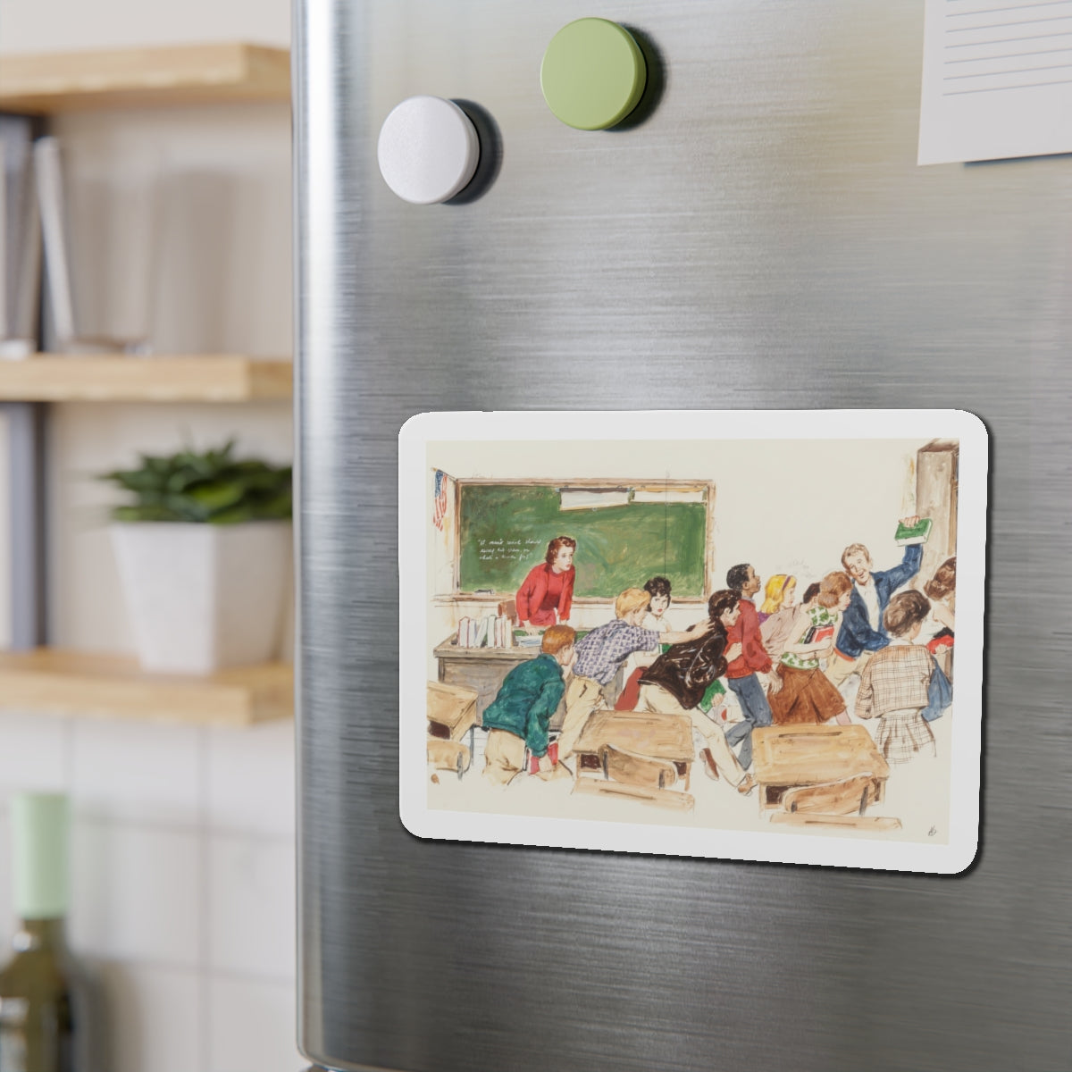 School's Out, preliminary story illustration (Magazine Illustration) Refrigerator Magnet-The Sticker Space