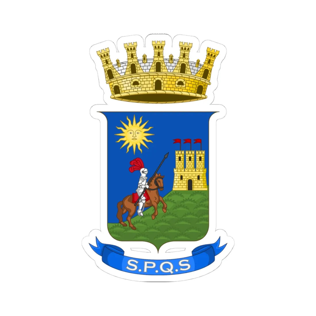 Sciacca-Stemma (Italy) (Coat of Arms) STICKER Vinyl Kiss-Cut Decal 4 Inch White - The Sticker Space