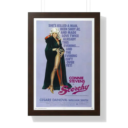 SCORCHY 1976 - Framed Movie Poster 16″ x 24″ Walnut - The Sticker Space