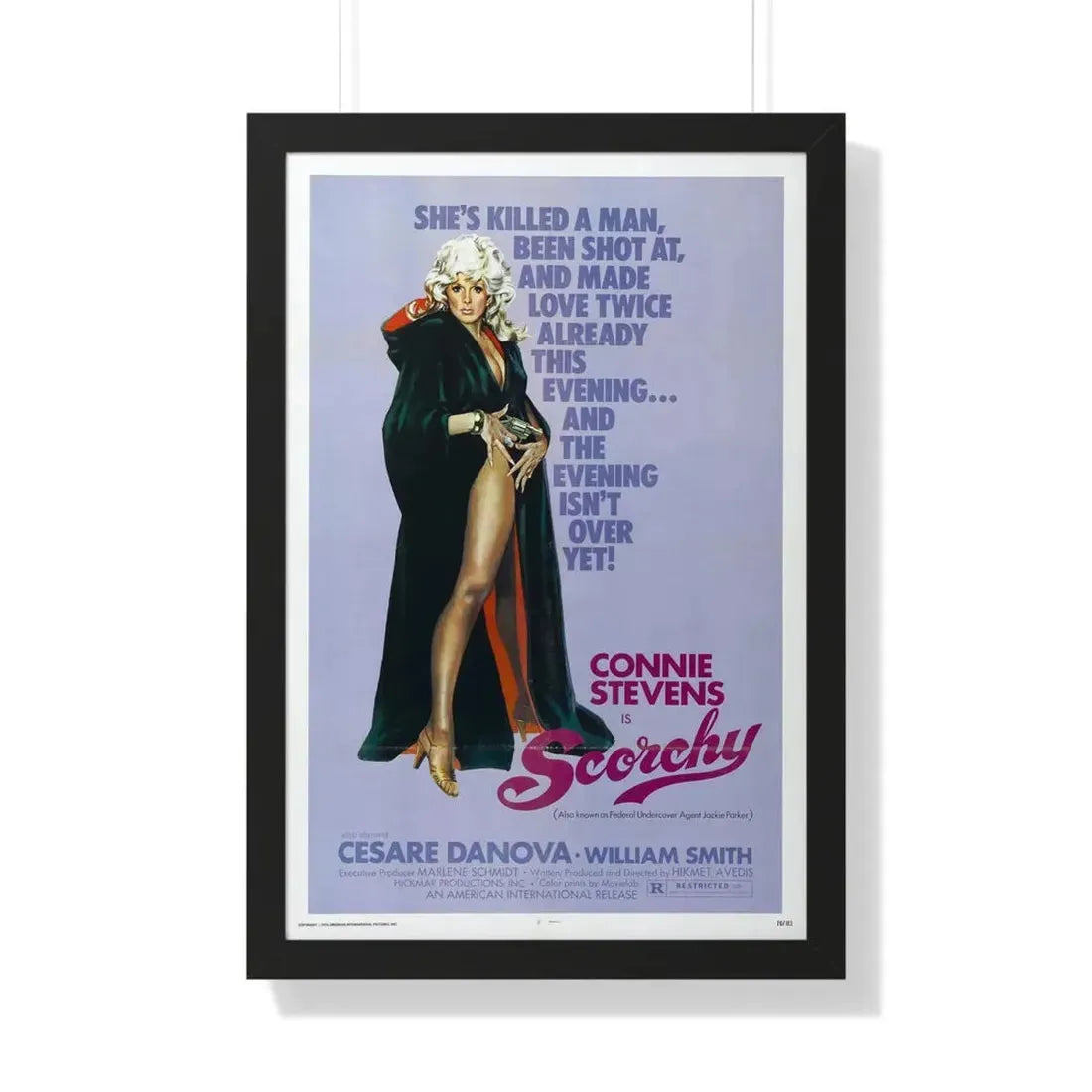 SCORCHY 1976 - Framed Movie Poster 20" x 30" Black - The Sticker Space
