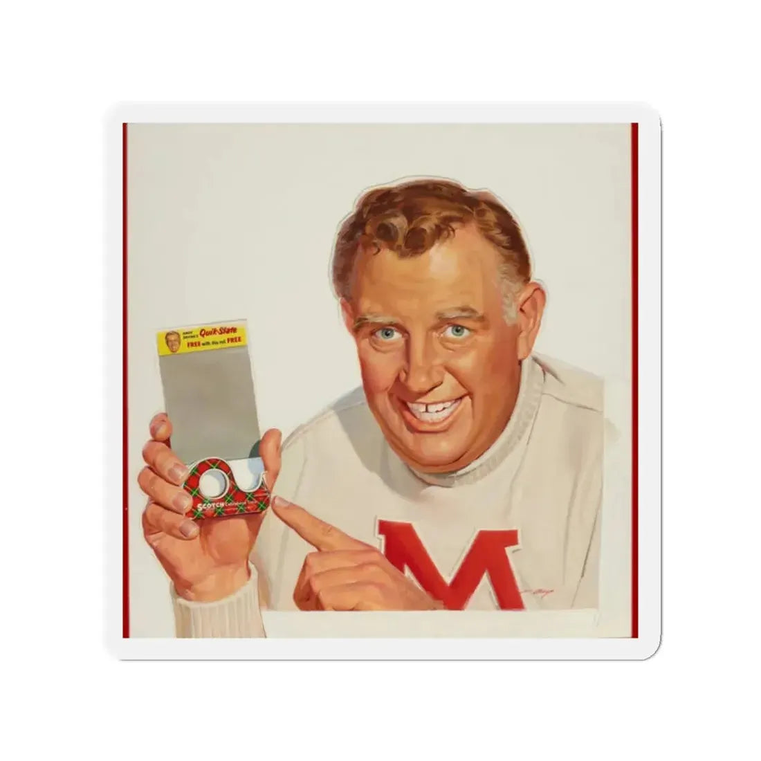Scotch Tape, ad illustration (Magazine Illustration) Refrigerator Magnet 2 Inch Die-Cut - The Sticker Space