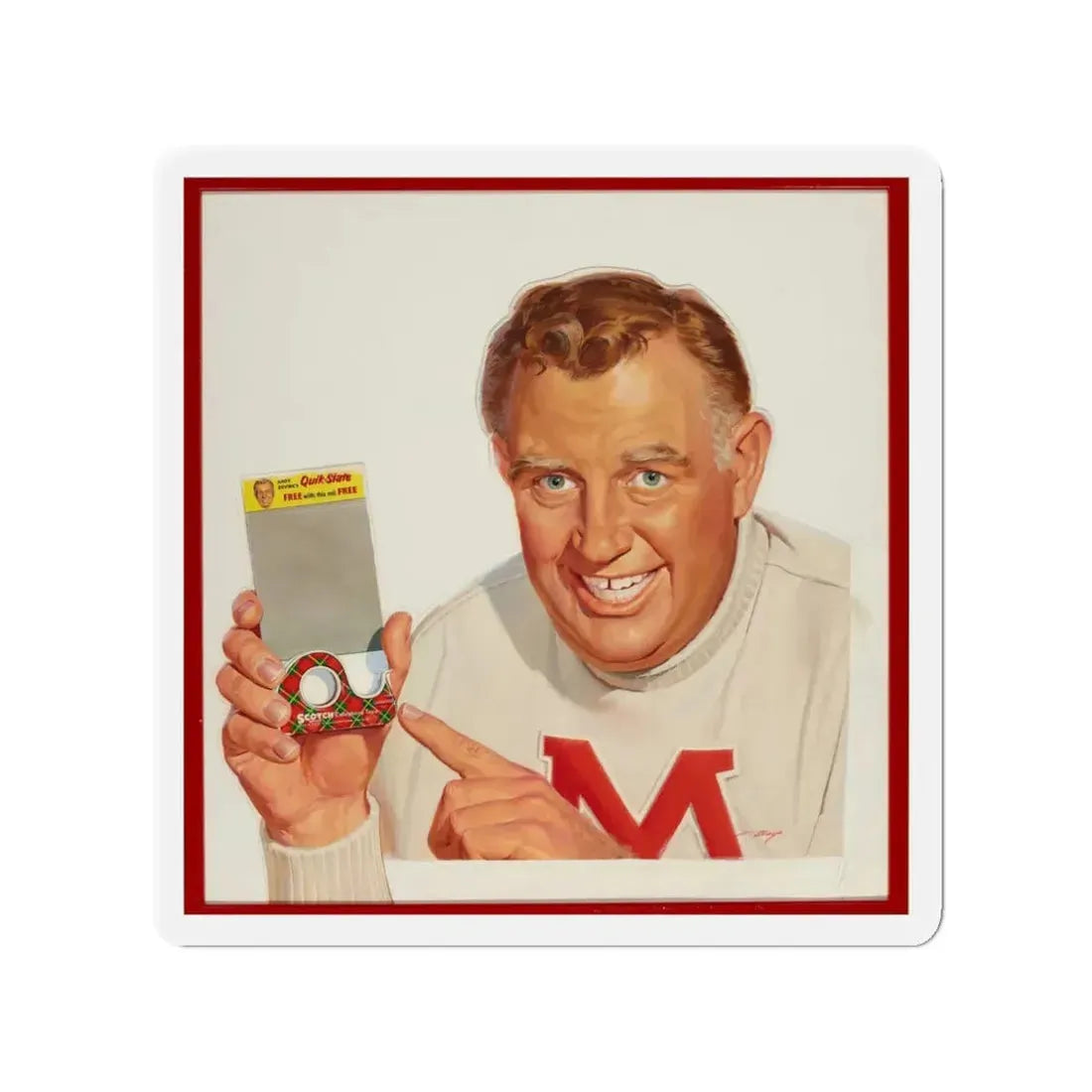 Scotch Tape, ad illustration (Magazine Illustration) Refrigerator Magnet 3 Inch Die-Cut - The Sticker Space