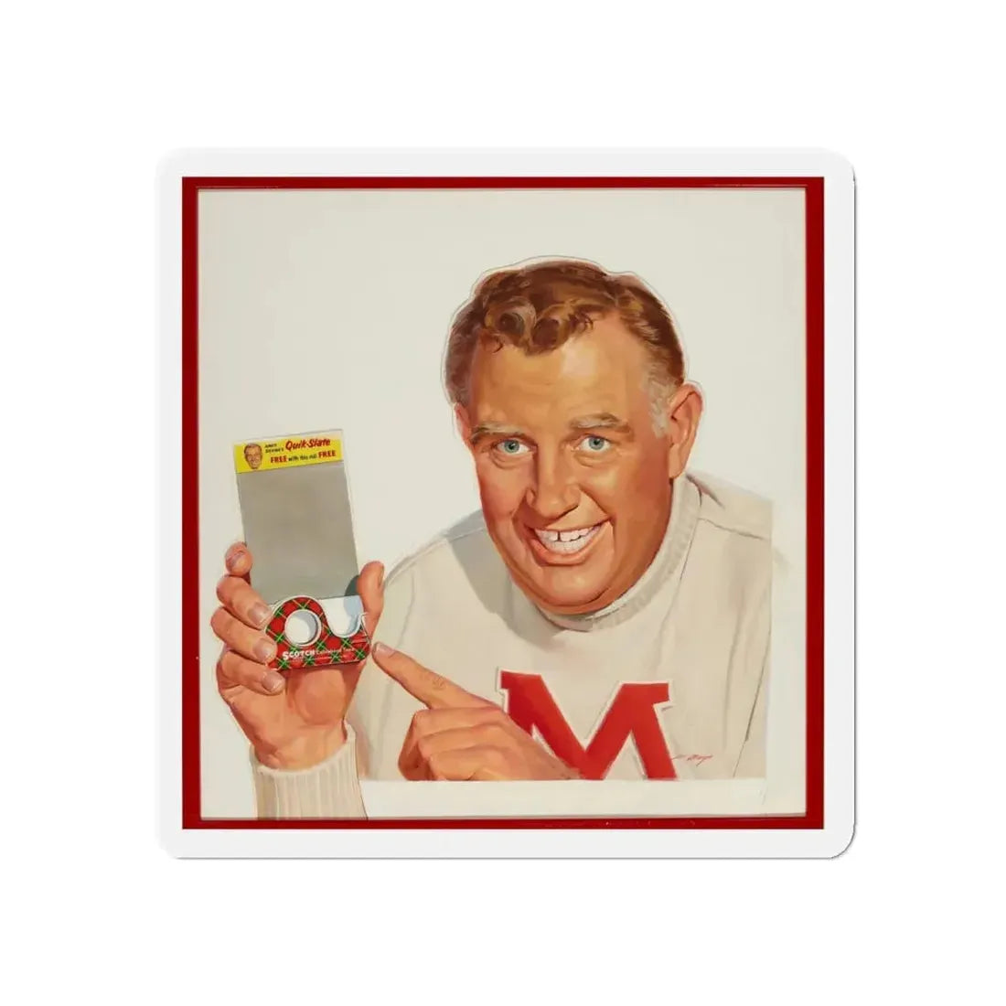 Scotch Tape, ad illustration (Magazine Illustration) Refrigerator Magnet 5 Inch Die-Cut - The Sticker Space
