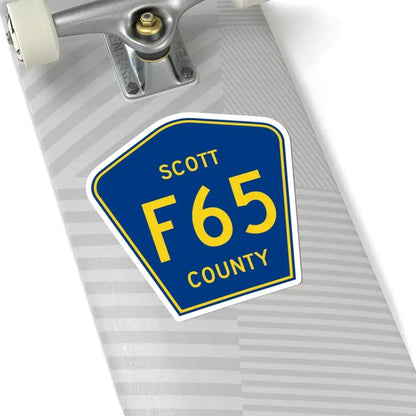 Scott County Route F65 IA (Iowa) (Road Sign) STICKER Vinyl Kiss-Cut Decal - The Sticker Space