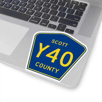Scott County Route Y40 IA (Iowa) (Road Sign) STICKER Vinyl Kiss-Cut Decal - The Sticker Space