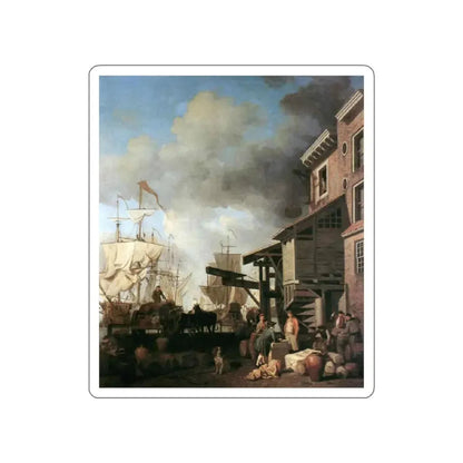 SCOTT, Samuel - A Thames Wharf (Artwork) STICKER Vinyl Die-Cut Decal White Die-Cut 2 Inch - The Sticker Space