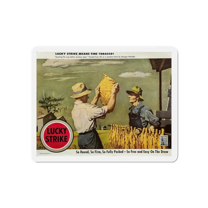 Scouting the Crop Before Auctions Open. Lucky Strike ad, The Saturday Evening Post, January 2, 1943 (Magazine Illustration) Refrigerator Magnet 5 Inch Die-Cut - The Sticker Space
