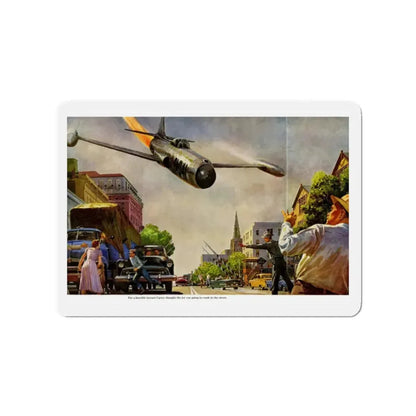 Scramble Nighthawk!, 1955 (Magazine Illustration) Refrigerator Magnet 2 Inch Die-Cut - The Sticker Space