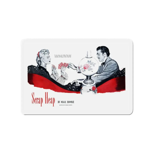 Scrap Heap, Good Housekeeping, November 1943 (Magazine Illustration) Refrigerator Magnet 2 Inch Die-Cut - The Sticker Space