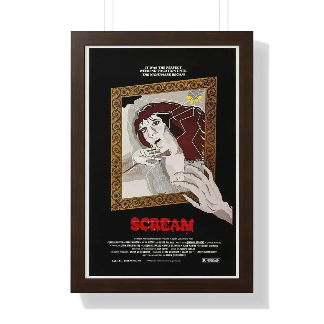 SCREAM 1981 - Framed Movie Poster 16″ x 24″ Walnut - The Sticker Space