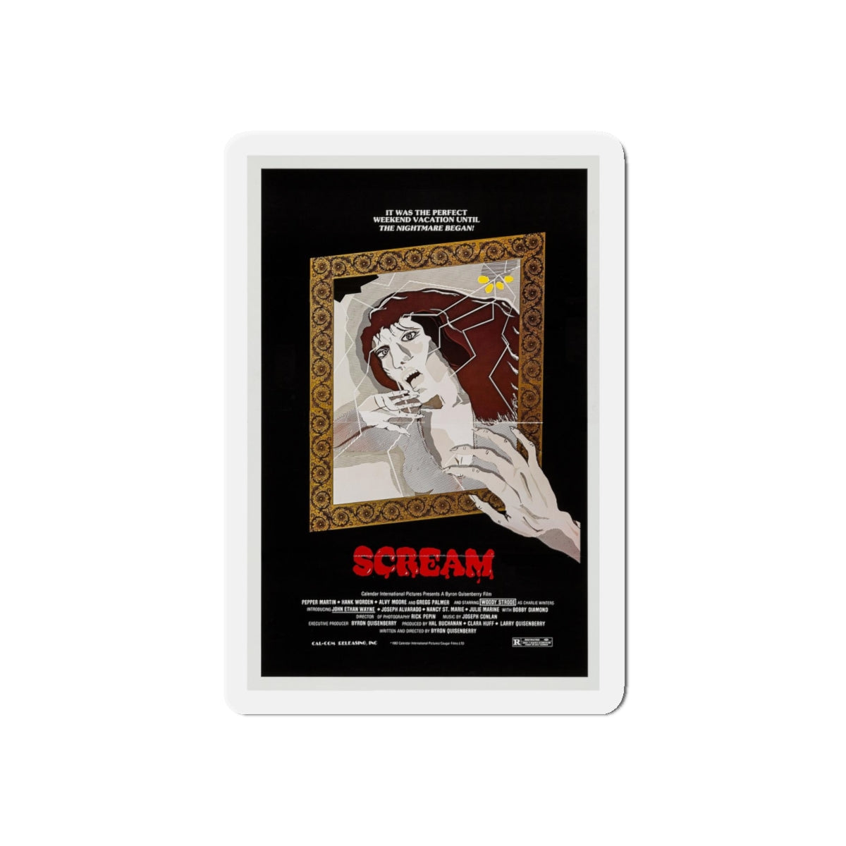 SCREAM 1981 Movie Poster - Refrigerator Magnet-4" x 4"-Die-Cut-1 pc-The Sticker Space