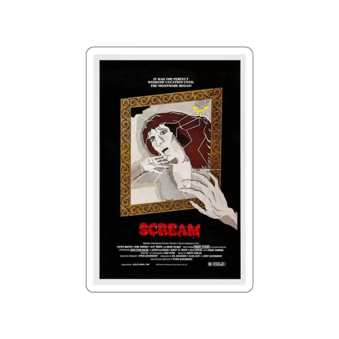 SCREAM 1981 Movie Poster STICKER Vinyl Die-Cut Decal 2 Inch - The Sticker Space