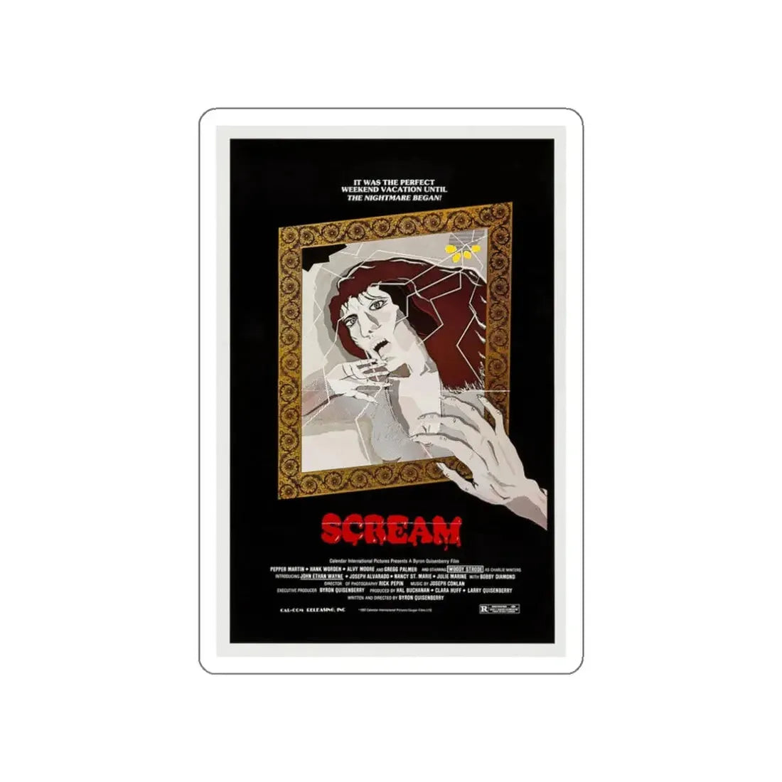 SCREAM 1981 Movie Poster STICKER Vinyl Die-Cut Decal 3 Inch - The Sticker Space