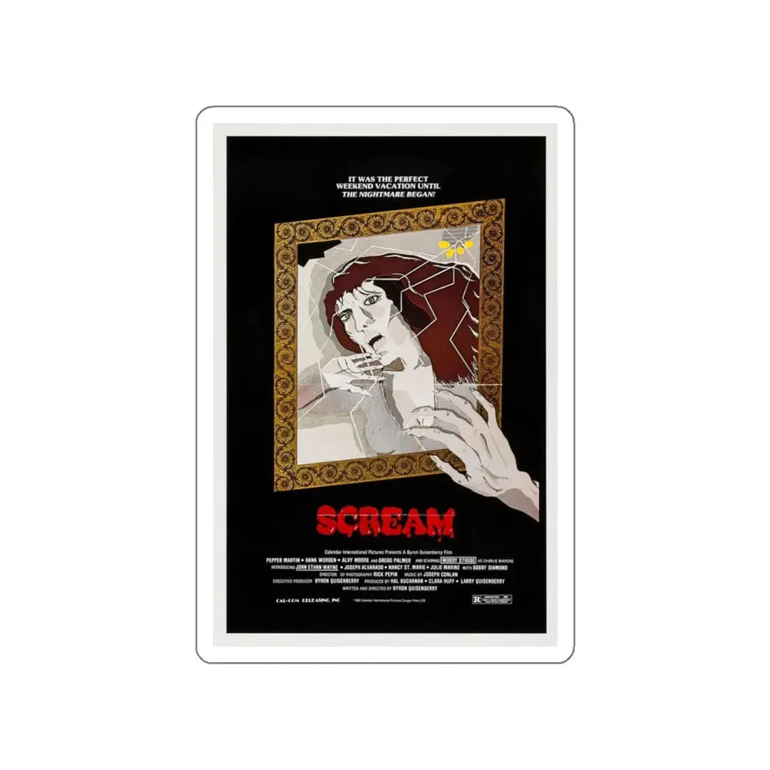 SCREAM 1981 Movie Poster STICKER Vinyl Die-Cut Decal 5 Inch - The Sticker Space