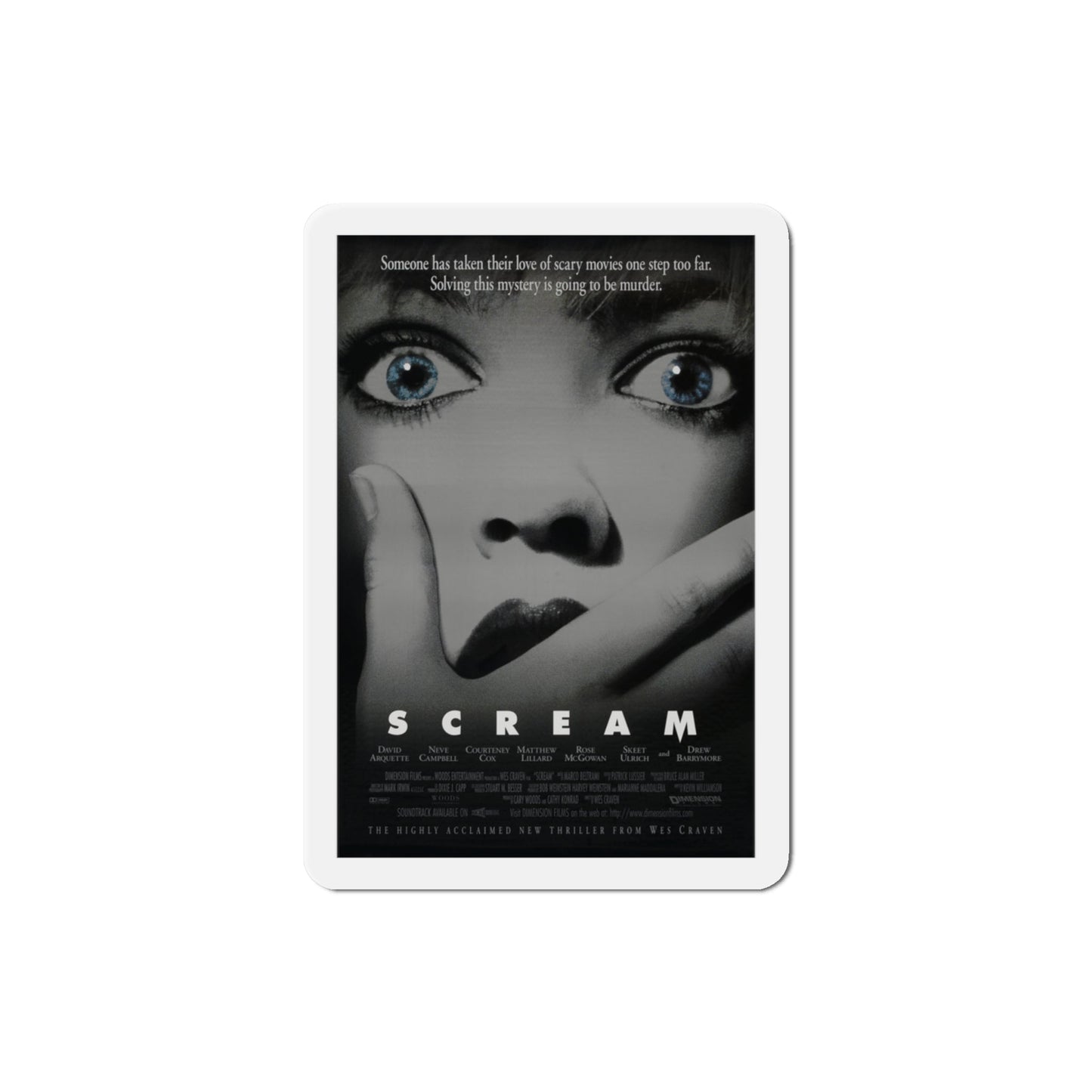 Scream 1996 Movie Poster Die-Cut Magnet-3" x 3"-The Sticker Space