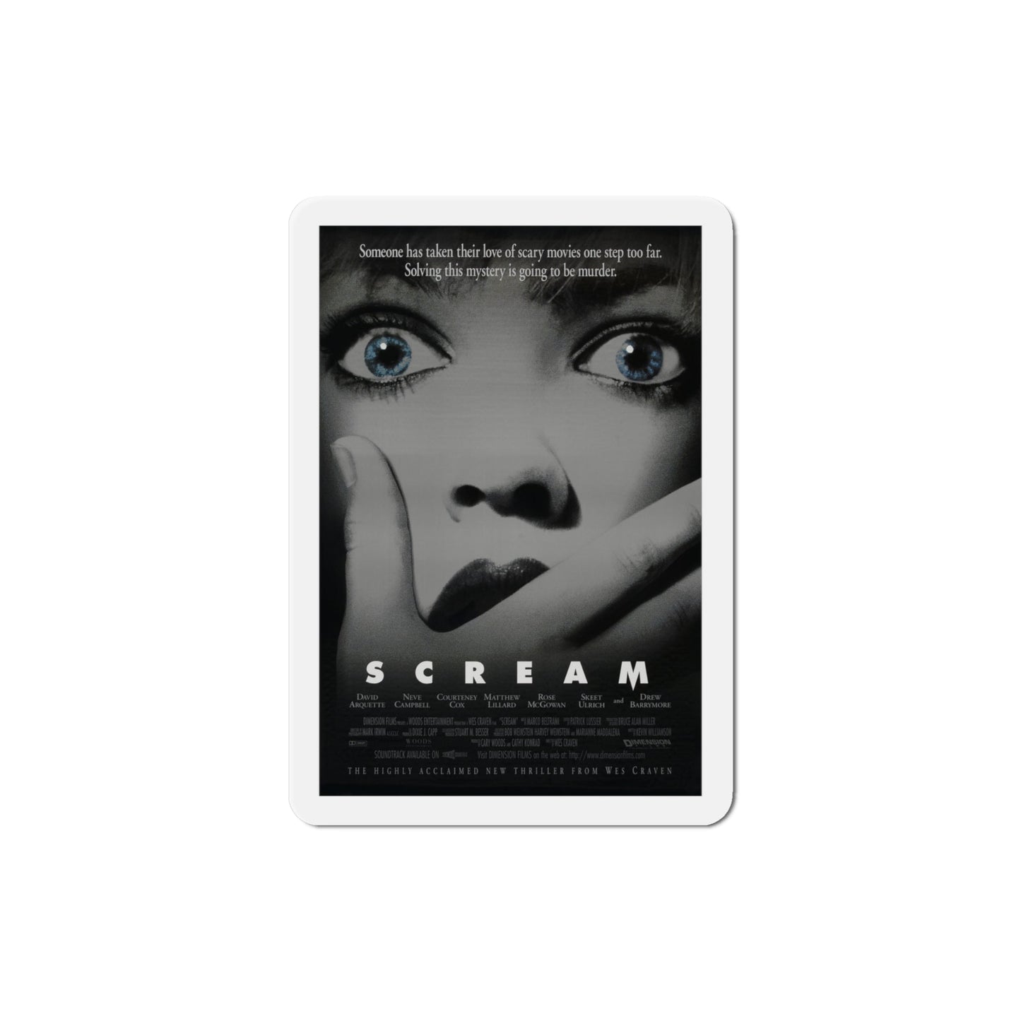 Scream 1996 Movie Poster Die-Cut Magnet-4" x 4"-The Sticker Space