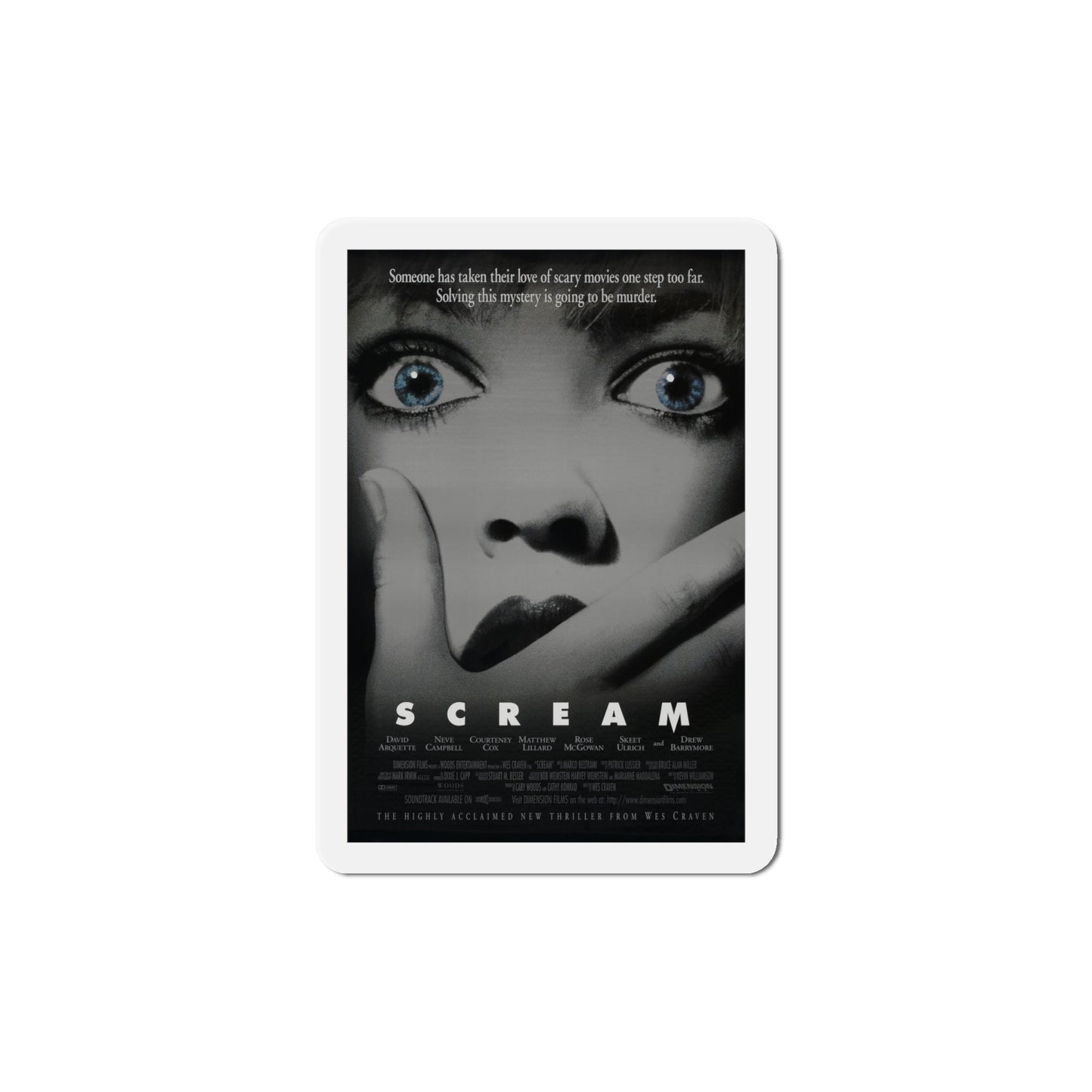 Scream 1996 Movie Poster Die-Cut Magnet-6 Inch-The Sticker Space