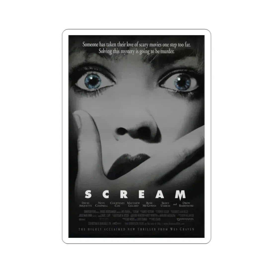 Scream 1996 Movie Poster STICKER Vinyl Die-Cut Decal 2 Inch - The Sticker Space