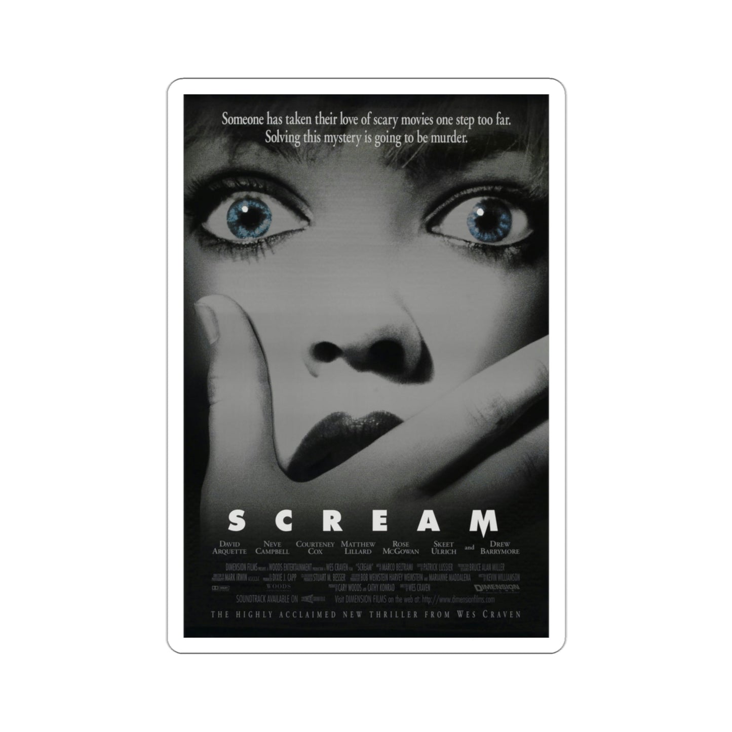 Scream 1996 Movie Poster STICKER Vinyl Die-Cut Decal-3 Inch-The Sticker Space