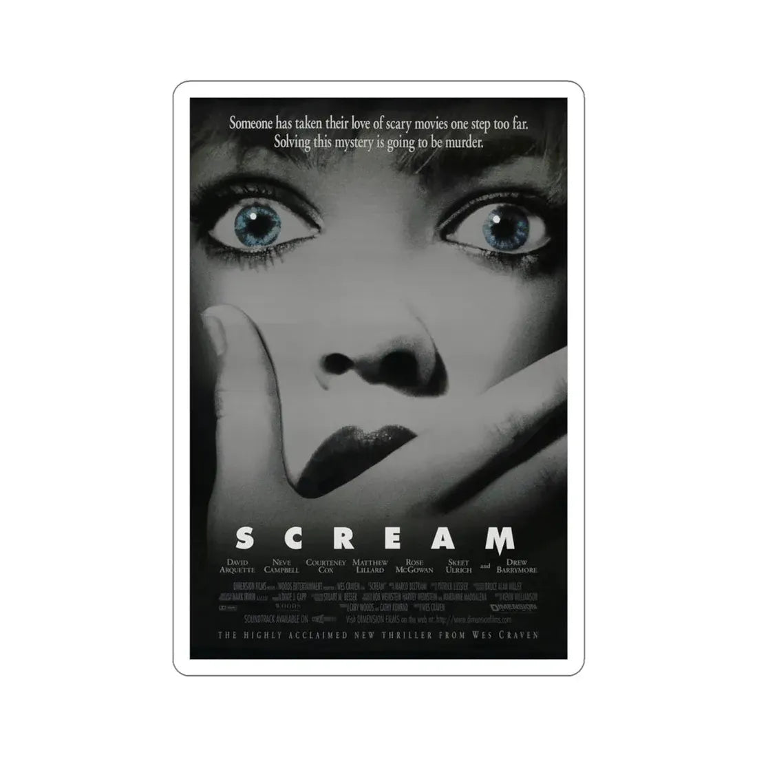 Scream 1996 Movie Poster STICKER Vinyl Die-Cut Decal 6 Inch - The Sticker Space