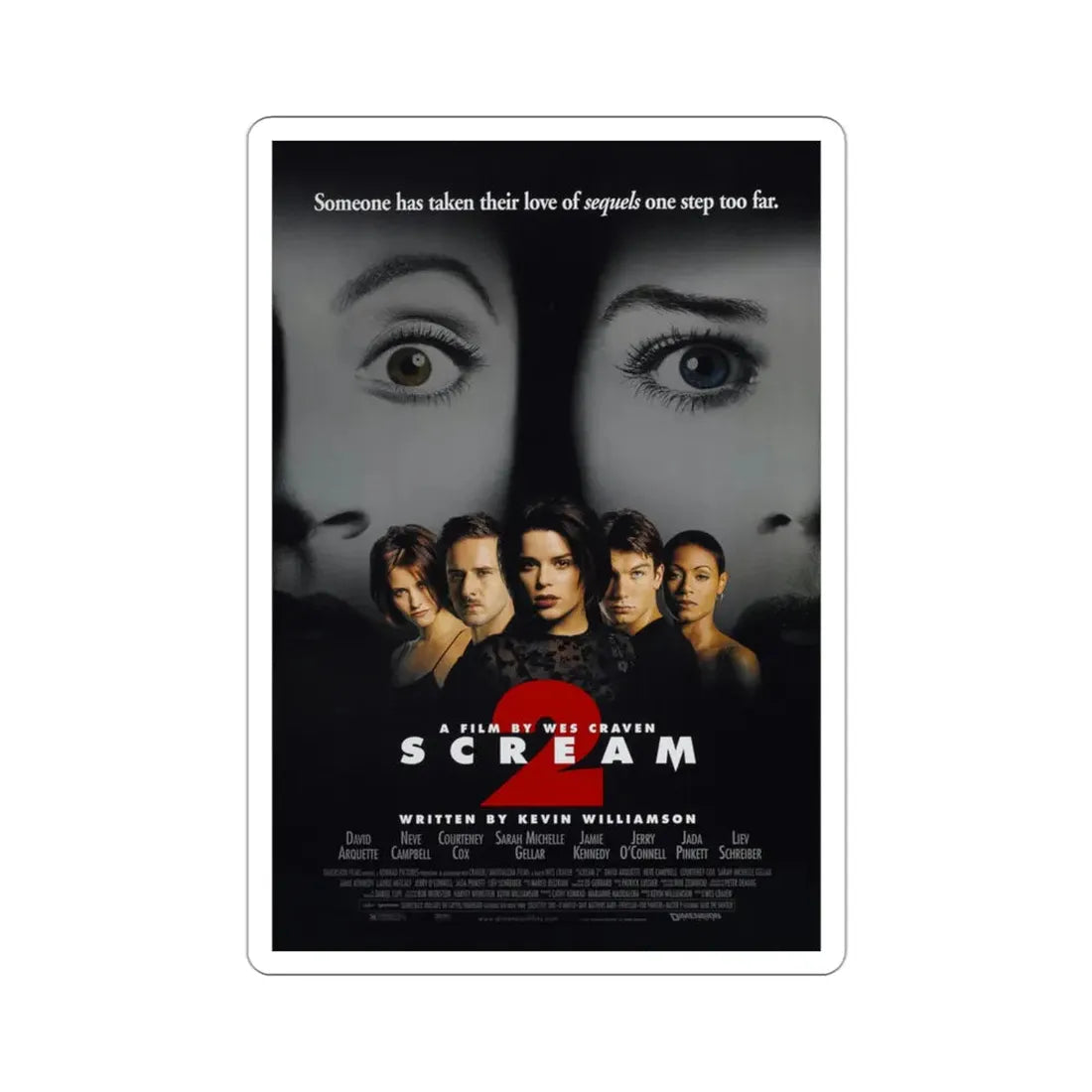 Scream 2 1997 Movie Poster STICKER Vinyl Die-Cut Decal 3 Inch - The Sticker Space