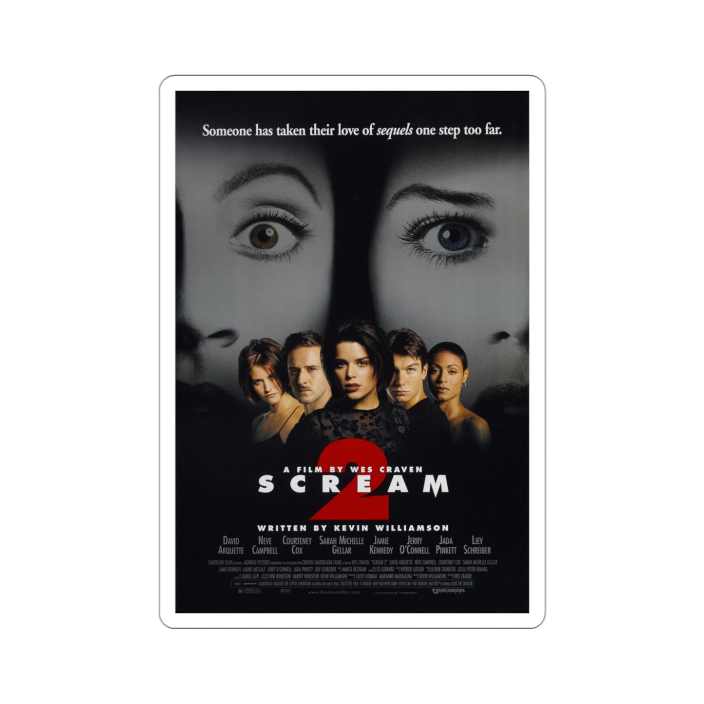 Scream 2 1997 Movie Poster STICKER Vinyl Die-Cut Decal-3 Inch-The Sticker Space