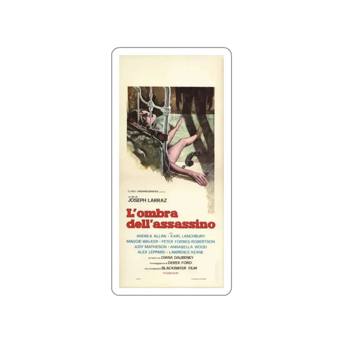 SCREAM AND DIE 1974 Movie Poster STICKER Vinyl Die-Cut Decal 3 Inch - The Sticker Space