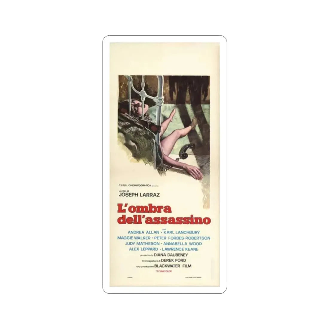 SCREAM AND DIE 1974 Movie Poster - STICKER Vinyl Kiss-Cut Decal 2 Inch White - The Sticker Space