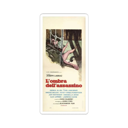 SCREAM AND DIE 1974 Movie Poster - STICKER Vinyl Kiss-Cut Decal 2 Inch White - The Sticker Space