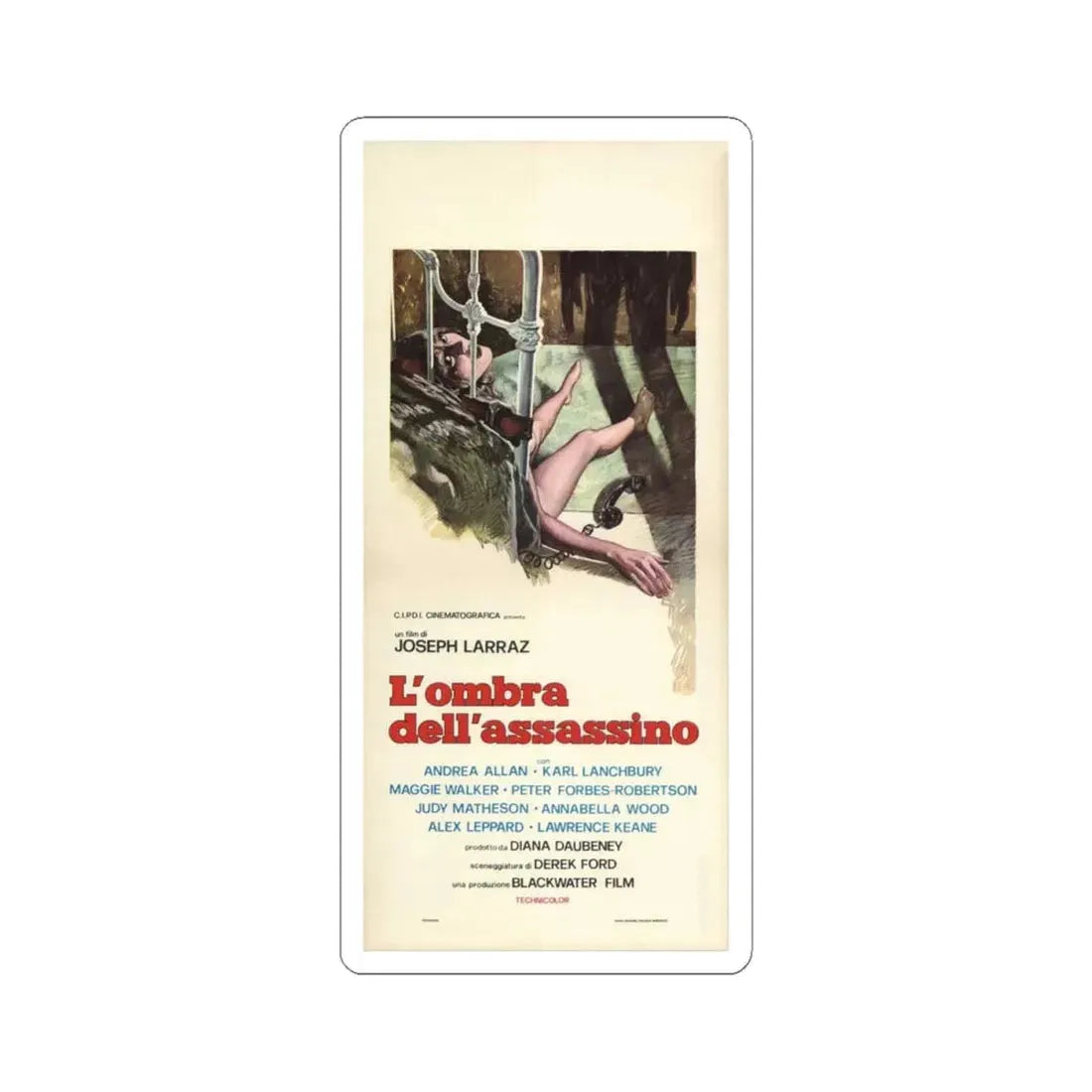 SCREAM AND DIE 1974 Movie Poster - STICKER Vinyl Kiss-Cut Decal 4 Inch White - The Sticker Space