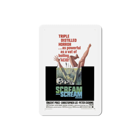 Scream and Scream Again 1969 Movie Poster Die-Cut Magnet-2 Inch-The Sticker Space