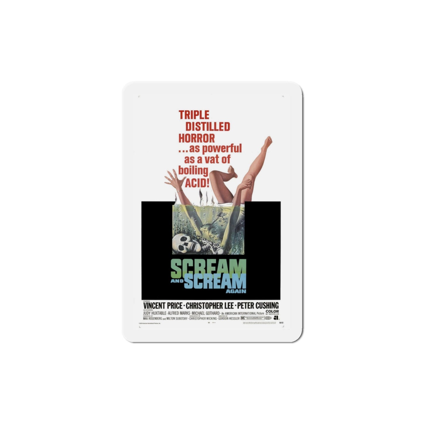 Scream and Scream Again 1969 Movie Poster Die-Cut Magnet-3 Inch-The Sticker Space