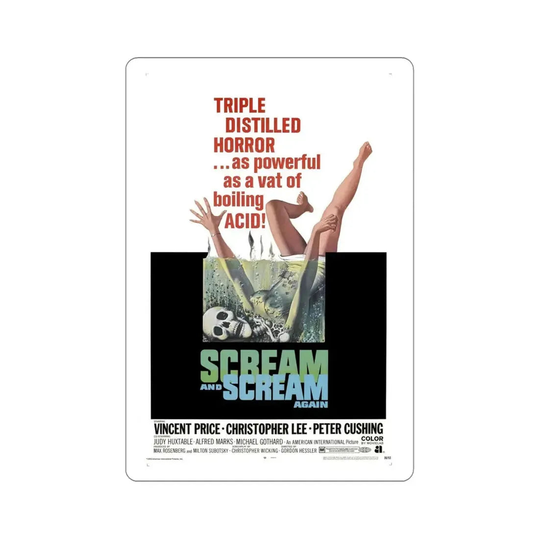 Scream and Scream Again 1969 Movie Poster STICKER Vinyl Die-Cut Decal 6 Inch - The Sticker Space