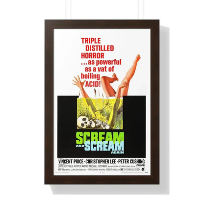 SCREAM AND SCREAM AGAIN 1970 - Framed Movie Poster 16″ x 24″ Walnut - The Sticker Space