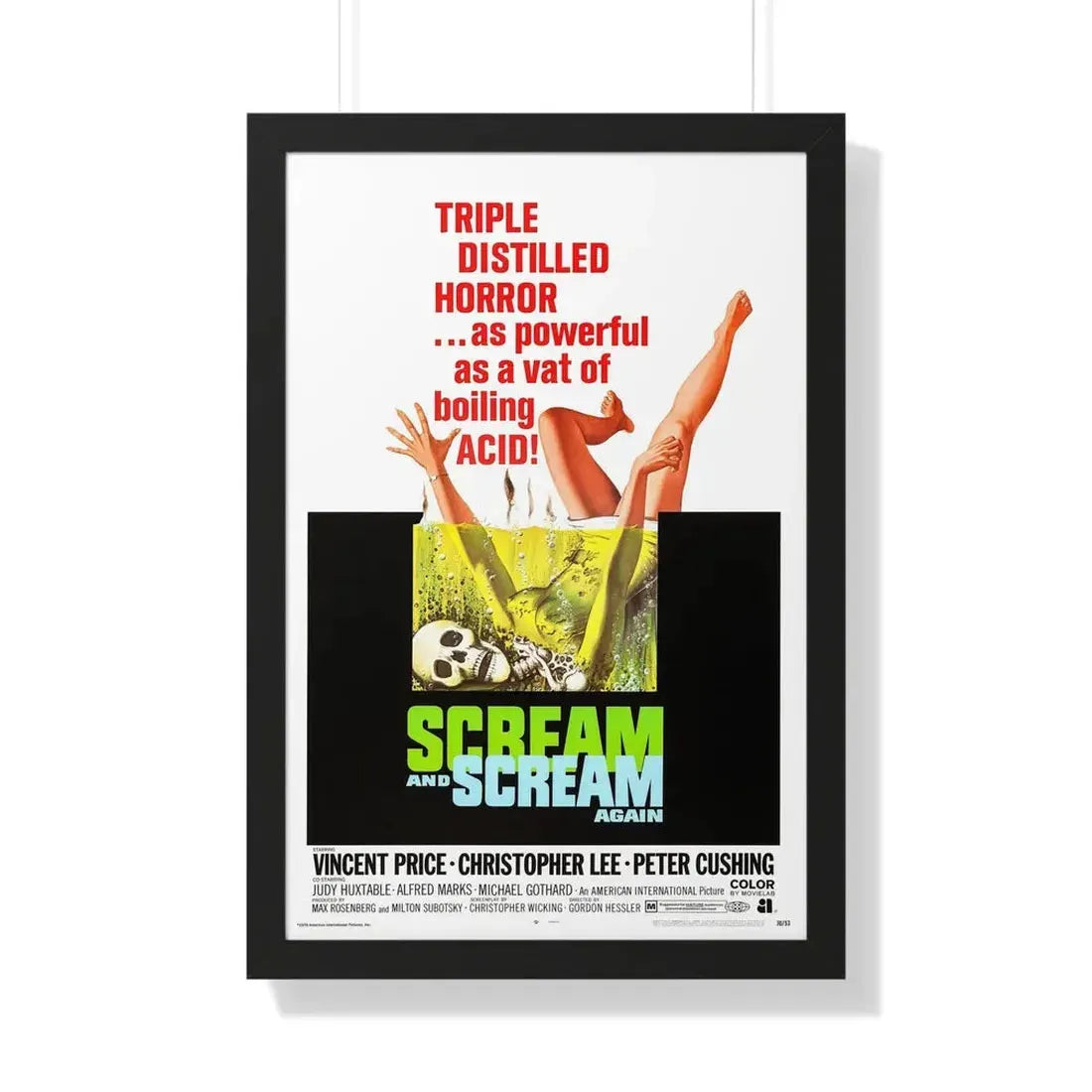 SCREAM AND SCREAM AGAIN 1970 - Framed Movie Poster 20" x 30" Black - The Sticker Space