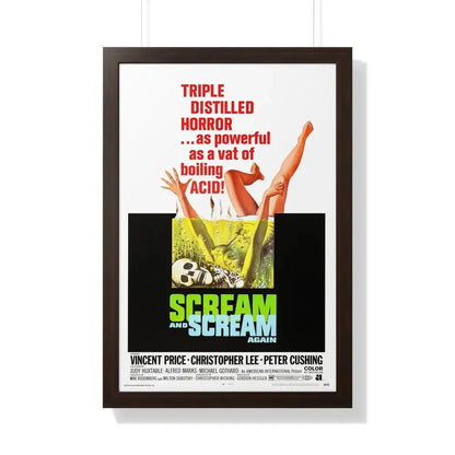 SCREAM AND SCREAM AGAIN 1970 - Framed Movie Poster 20" x 30" Walnut - The Sticker Space