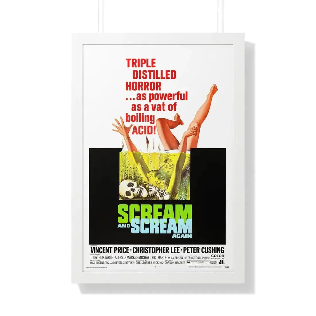 SCREAM AND SCREAM AGAIN 1970 - Framed Movie Poster 20" x 30" White - The Sticker Space