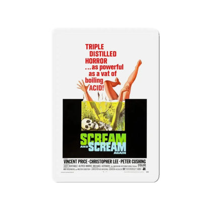 SCREAM AND SCREAM AGAIN 1970 Movie Poster - Refrigerator Magnet 2 Inch Die-Cut - The Sticker Space