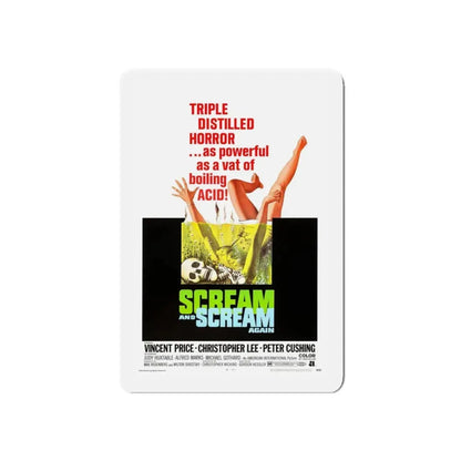 SCREAM AND SCREAM AGAIN 1970 Movie Poster - Refrigerator Magnet 3 Inch Die-Cut - The Sticker Space
