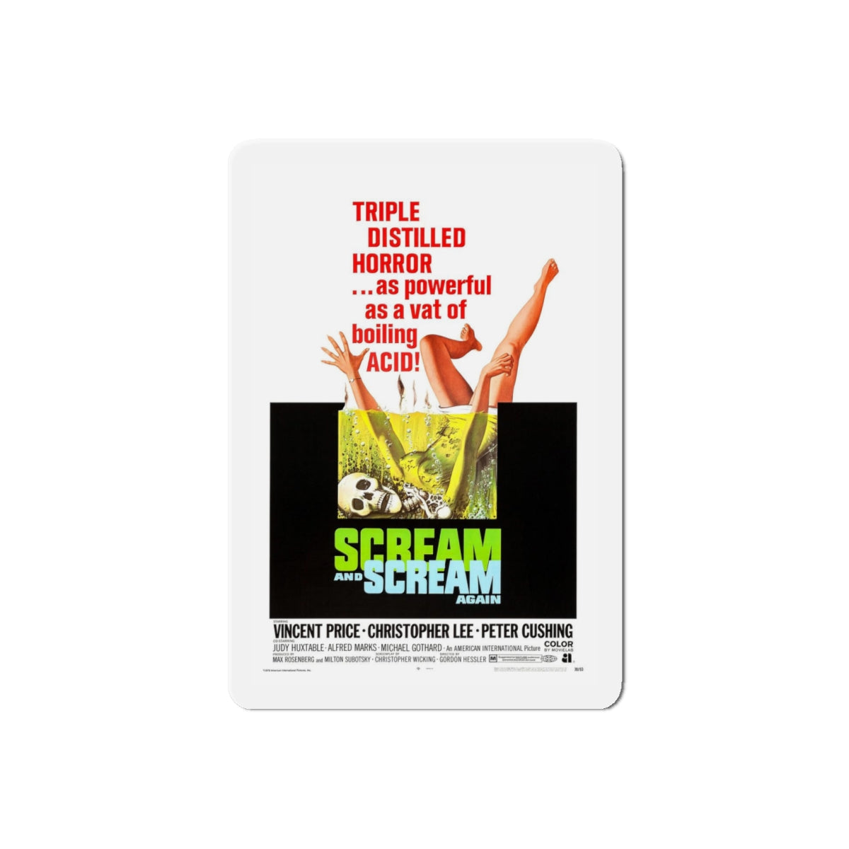 SCREAM AND SCREAM AGAIN 1970 Movie Poster - Refrigerator Magnet-6" × 6"-The Sticker Space