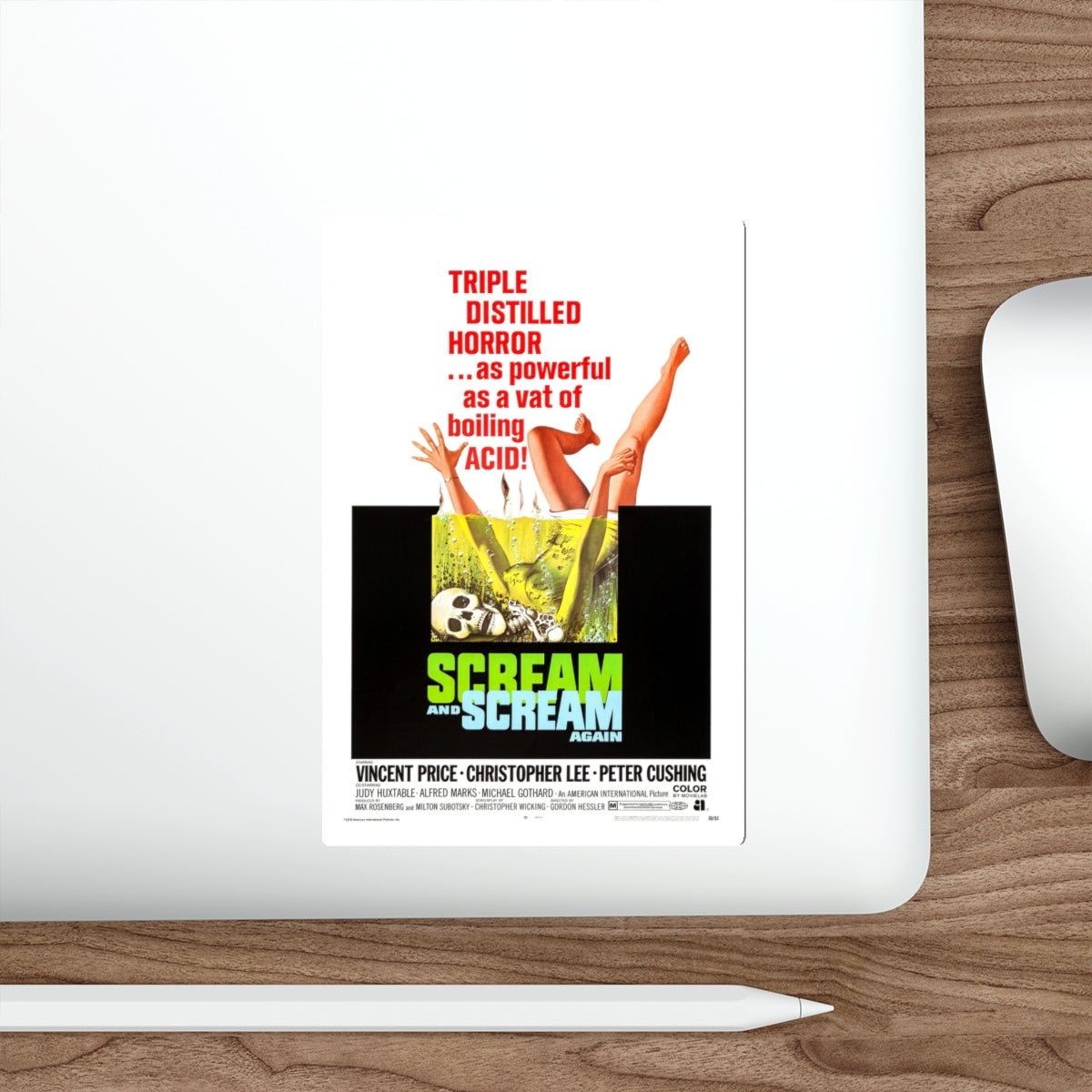 SCREAM AND SCREAM AGAIN 1970 Movie Poster STICKER Vinyl Die-Cut Decal-The Sticker Space